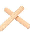 Two Beefy Beech Wood Dowel Pins 6mm Round Fluted Dowels crossed, showing chamfered ends for easy insertion and strong wood joints.