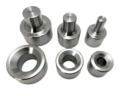 Three Piece Dimple Die Set For Metal Fabrication In One Half Inch Three Quarter Inch And One Inch Dies Heavy Duty Steel For Precise Dimpling