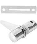 Heavy Duty Glass Door Latch For Bathroom And Shower Featuring A Dead Simple Drill In Install That Delivers Rock Solid 304 Stainless Steel Build Quality And Slick Friction Free Locking Action For Your Home Or Office, showcasing latch and strike plate.