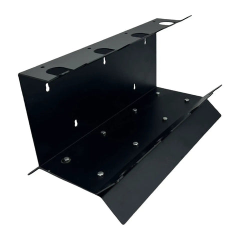 Heavy Duty Metal Paint Sprayer Stand Featuring Four Secure Tool Racks Built For Shop Crews Seeking Rock Solid Stability To Hold Spray Guns And Detailing Gear Safely While Cranking Out Garage Jobs Daily, showing black steel paint sprayer rack.