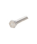 Close-up of a single stainless steel hex bolt from a 10 Pack 1/4-20 Stainless Steel Hex Bolts 3 Inch Long Full Thread UNC Coarse Drive 7/16.