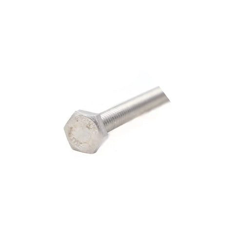 Close-up of a single stainless steel hex bolt from a 10 Pack 1/4-20 Stainless Steel Hex Bolts 3 Inch Long Full Thread UNC Coarse Drive 7/16.