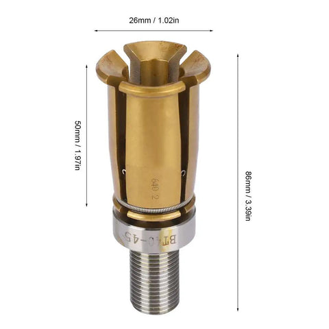 45 Degree External Thread Pull Claw With Position Holding Function For CNC Spindle And Tool Changer, A Real Workhorse Clamp Built To Last, Wear Resistant Spindle Grabber For Precise Machining, Easy Install And Smooth Changeover. BT40 45° gold pull claw, 86mm long, M16x1.5 thread