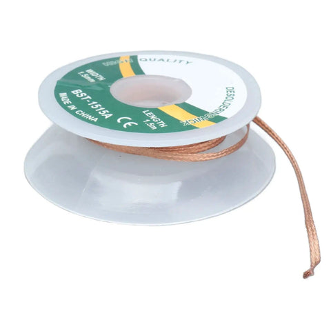 Spool of Pro Grade Alloy Copper Desoldering Braid For Electronics Repair And PCB Work, 1.5 Meter Length, 1.5mm Width