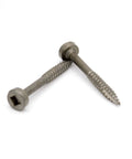 Close-up of Six By One And A Quarter Pan Head Pocket Screws With Square Drive For Pocket Hole Joinery Plain Lube Fine Thread