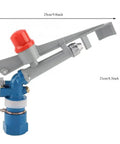 Heavy Duty Zinc Alloy 1 Inch Nozzle Gun With 360 Degree Adjustable Rotating Sprayer, side view showing dimensions.