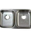 Gourmetier Loft Workhorse Undermount Double Bowl Kitchen Sink 32-1/4 Inch Wide By 18-1/2 Inch Front To Back 4-1/2 Inch Deep Brushed Stainless Steel