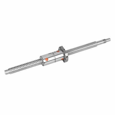 Double Nut 25mm Ballscrew Kit For Nema 34 Stepper Motors, 112.2 Inch 2850mm Length, DFU2510 RM2510 shown in front view