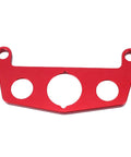 Upgrade Your Rig With This Dope Key Switch And Indicator Light Mount For 450R ATV Made From Stylish Red Aluminum Ensuring A Tight Fit And Secure Attachment Without Compromise On Performance Or Style For Your Badass Off Road Machine red aluminum bracket with three cutouts and two clamp holes