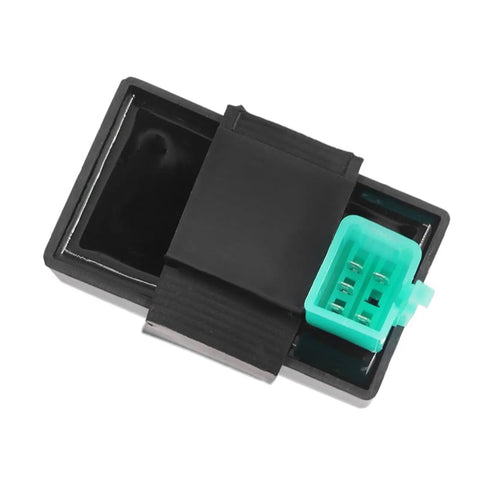 Close-up of CDI module with green connector from Complete Ignition Coil Kit With Wiring Harness CDI Stator for Motorcycle ATV Quad