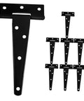 Eight Piece 5 Inch Black Galvanized T Shaped Door Hinges For Wood Cabinets And Small Interior Doors Weld On Triangle Hinge