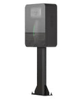Electric Vehicle Charger Pedestal Stand And Lockable Weatherproof Charging Station Housing with a steel frame and glass lid.