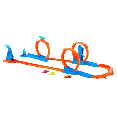 Triple Loop Track Set For Kids With 1 To 64 Scale Vehicle Build Crazy Tracks With 3 Loops Speed Snap Tracks And Adapters Slam Launch