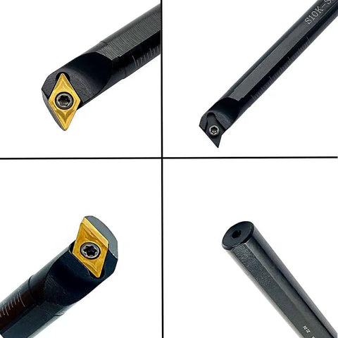 Right Hand 95 Degree Internal Turning Boring Bar Set With Three Holders And 10 DCMT21.51 Inserts For Steel And Stainless Steel Machining