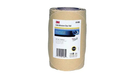 Roll of Stikit Gold Disc Roll P320 8 Inch Aluminum Oxide Sanding Discs With Adhesive Backing No Liner Tear Off Easy Change