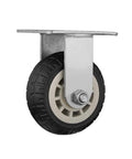 Heavy Duty Swivel Rubber Caster Wheels With Steel Plate Mount Noiseless Shock Absorbing Casters For Flatbed Carts and Shop Carts