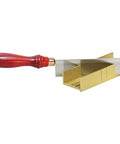 Gold Tone Aluminum Miter Box With Razor Saw Set, Fine Kerf Saw 24 TPI, Cuts Up To Seven Eighths Inch, Accurate One And Three Sixteenth Inch Material Capacity, Must Have DIY Woodworking Gear, Made In USA.