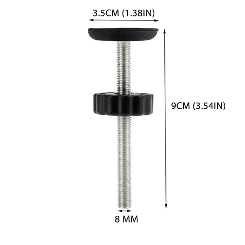 Badass M8 Spindle Rods Replacement Hardware Set For Pressure Mounted Baby And Pet Safety Gates Fits Like A Charm with black plastic head and threaded shaft.