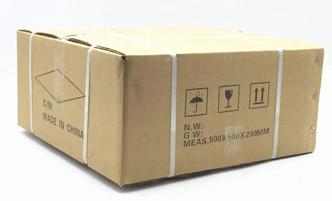 Cardboard box packaging for Beast Mode Fat Tire Electric Bike Kit 48-72V 2000W Front Hub Motor with handling icons visible.