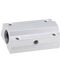 SCS8LUU 8mm Bore Linear Ball Bearing Slide Block Unit with aluminum housing, side view