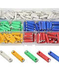 200 Pieces European Classic Car Fuses Plug And Play Auto Blade Set With 5A 8A 10A 16A 25A Color Coded Circuit Protection in storage case.