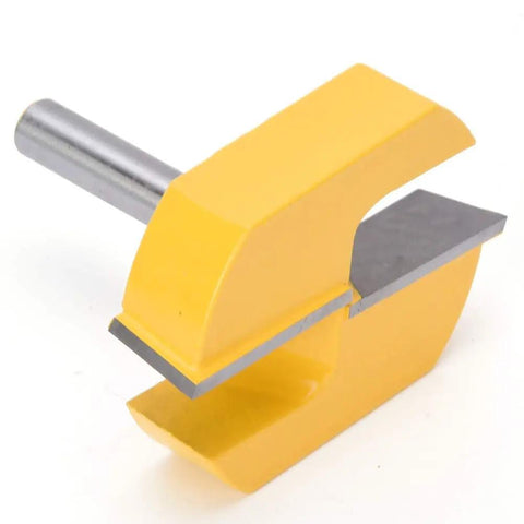 Yellow 8mm Shank Carbide Tipped Router Bit For Bottom Cleaning And Slab Flattening, 57x40x15mm Size, YG6 Alloy Cutter Head