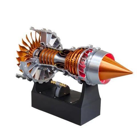 Turbofan Aircraft Engine Model Kit Trent 900 With Red LED Light Realistic See Through Shell Hands On STEM Toy For Adults