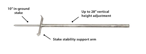 Go To Campfire Grill For Outdoors Lovers with 10-inch stake, 28-inch height adjustment, stability arm, for camping and grilling