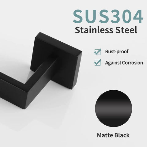 Matte Black Towel Hooks For Bathrooms Wall Mounted 304 Stainless Steel Heavy Duty Coat And Shower Hooks 2 Pack Rustproof