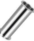 Stainless steel tri-clamp tube, side view, 2 in OD, 6 in spool length, clamp-end flanges