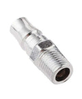 One Quarter Inch BSP Air Quick Release Male Coupler, zinc plated, spring loaded, for air hoses and compressor tools, side view