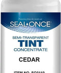 Four Ounce Cedar Semi Transparent Wood Stain Tint Concentrate, bottle with label, suitable for outdoor wood projects.