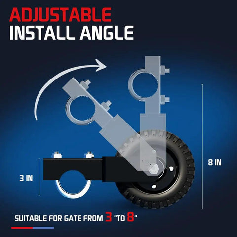 6 Inch Black Under Mount Gate Wheel For Farm Gates Prevent Dragging On Chain Link Fences Sliding Gates With 330 LB Capacity