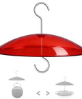 8 Inch Weather Guard Dome For Bird Feeder Red Protective Cover Shields Rain Snow Sun 20cm Diameter Fits Smaller Feeders With Stainless Hook Durable All Weather Bird Feeder Accessory