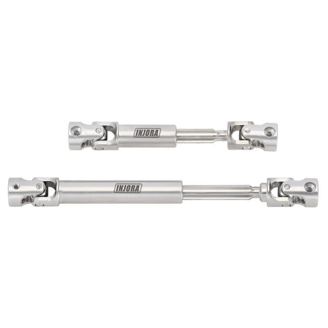 Stainless Steel Driveshafts For 1/18 RC TRX4M High Trail K10 F150, Scale Joint Design With D Shaped And Rounded Rectangle Holes For Tight Connection