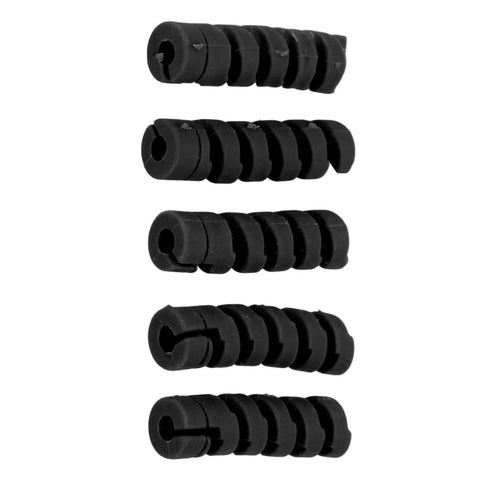 High Performance Bike Cable Sleeve Kit With Rubber Housing Covers For 4 To 5mm Lines Plus Anti Friction Spiral Design Protects Road And Mountain Bikes From Wear Daily, 5 black rubber sleeves