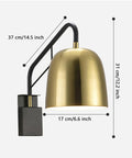 Heavy Duty Modern Wall Sconce Lights Featuring Durable Iron Build With Uplight Downlight Setup Makes Room Refresh Easy Adds A Solid Fresh Vibe To Living Room Bedroom Or Bath Set Of Two, showing measurements and design.