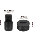 Hydraulic Oval Hole Punch Die For Metal Sheets 10x25mm, shown with dimensions, for steel, copper, and aluminum applications.