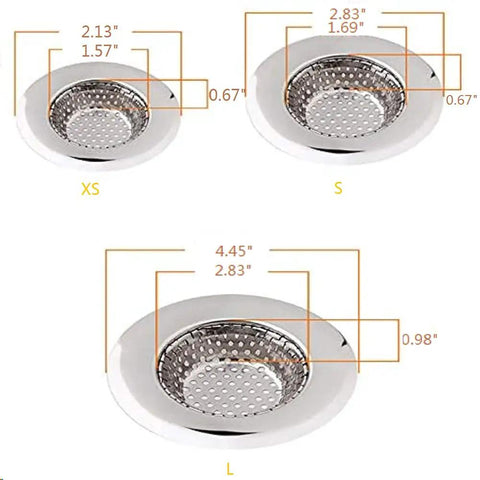Three Pack Hair Catcher Drain Covers For Shower And Sink Universal Fit For Most Drains From 2.13 To 4.5 Inches with size details