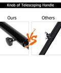 Comparison of telescoping handle knobs for Heavy Duty 24 Inch Rolling Magnetic Pickup Sweeper adjustable feature.