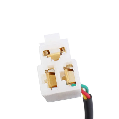Close-up of connector for Universal Throttle Accelerator Pedal For ATV Electric Bicycles E Bike Go Kart Golf Cart Scooters And Dirt Bikes.