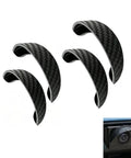 Four Piece Backup Camera Rain Shields For Tesla Cybertruck solid weatherproof lens covers made of black rubber, mounted over camera.