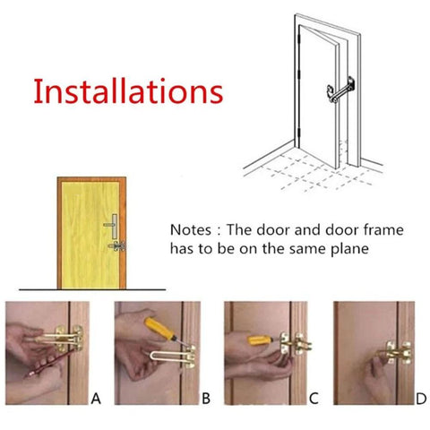 Installation guide for Heavy Duty Door Chain Lock And Safety Buckle For Home And Hotel Doors