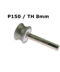Top Notch Concave Diamond Grinding Wheel With 20mm Diameter And 6mm Shank Designed For Rotary Tools Featuring Tough Emerald Grit For Fast Shaping Or Smoothing Metal Jobs Like A Boss At 150 Or 400 Grit. P150 8mm rotary tool grinding wheel with diamond grit for metal shaping.