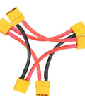 XT90 Plug Series 2 Pack 1 Female To 2 Male Adapter Leads 3.93 Inch 10 AWG Silicone Cables For RC Batteries Helicopters Quadcopters