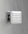Lumicoat Chrome Shower Spray Jet And Body Jet with 30 Degree Adjustable Spray installed on wall.