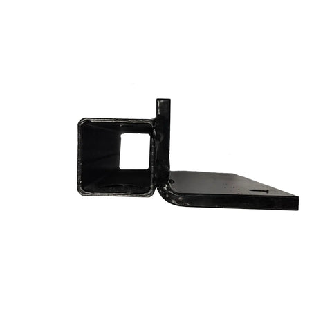 Side view of Club Car Precedent Extended Golf Cart Roof Mounting Bracket for 80 84 88 and 120 inch tops, heavy duty black steel construction.