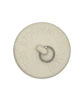 Stain Proof White Rubber Tub And Sink Drain Stopper Plug For One To Two Inch Drains With Split Ring Handle for easy pull out.
