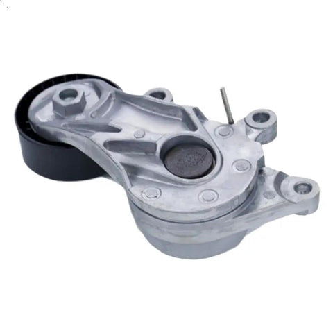 Up Your Ride With This Dope Drive Belt Tensioner Pulley Perfect For N20 Engines In BMW 228i 328i 428i 528i And XDrive Models From 2011 To 2016, metal construction, side view.