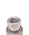 Badass Heavy Duty 304 Stainless Steel Hydraulic Quick Coupling Connector With Fast Release Push To Connect Fittings 3/4 Inch detail of threaded end